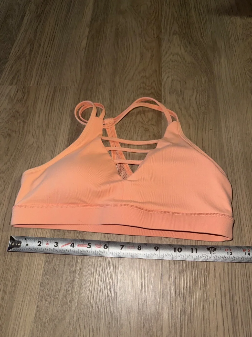 ZYIA Peach Strappy Sports Bra Athletic Activewear Yoga Gym Training Athleisure